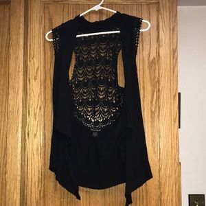 Black lace back cardigan